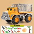 thumbnail image 4 of Camión de juguete de dinosaurio para niños, juguetes de dinosaurios para niños y niñas, juguetes de coches de dinosaurios Amarillo 12 piezas, 4 of 6