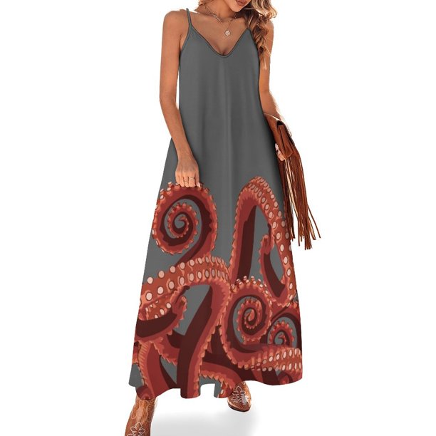 Vestido sin mangas con tentáculos de pulpo n.° 9, traje de festival para mujer, vestido largo, trajes de verano para mujer 2024, vestidos de baile