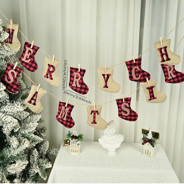 Xihbxyly Banderas Navideñas para Calcetines, Diseño Festivo Colorido, Juego de 14 Piezas, Cuerda Fácil de Colgar, Decoración Navideña Versátil, Perfectas para Árbol o Repisa, 4.72 X 3.93 Pulgadas, Lo