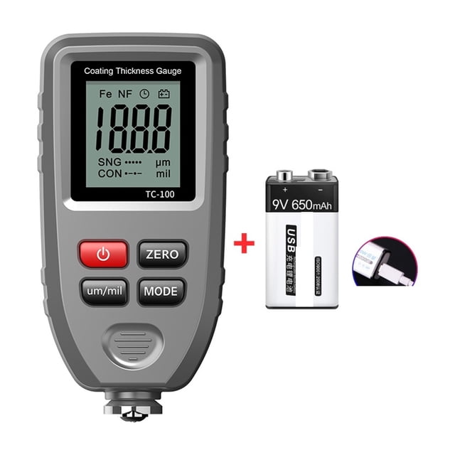 TC100 Blue Thickness Gauge For Car Measuring Instruments FE/NFE Car Paint Tester 0-1300m Paintwork Thickness Gauge For Cars ,Automatic Calibration