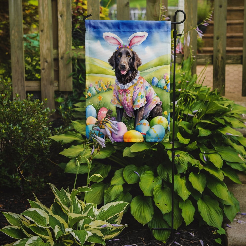 Curly-Coated Retriever Easter Egg Hunt Garden Flag 11.25 in x 15.5 in