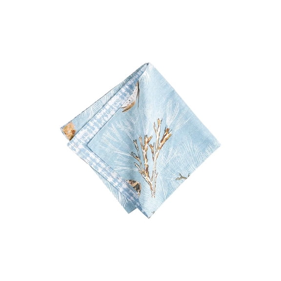 Meraki Island Reversible Blue Coastal Napkin, Set of 6