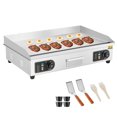 thumbnail image 5 of KFFKFF 30" Professional Electric Griddle, 2800W Tabletop Semi-Flat Grill, 122℉-572℉ Customizable Temp, 28.74x15.75x0.39in Stainless Steel Grill Griddle with 2 Spatulas and 2 Brushes for Domestic, 5 of 9