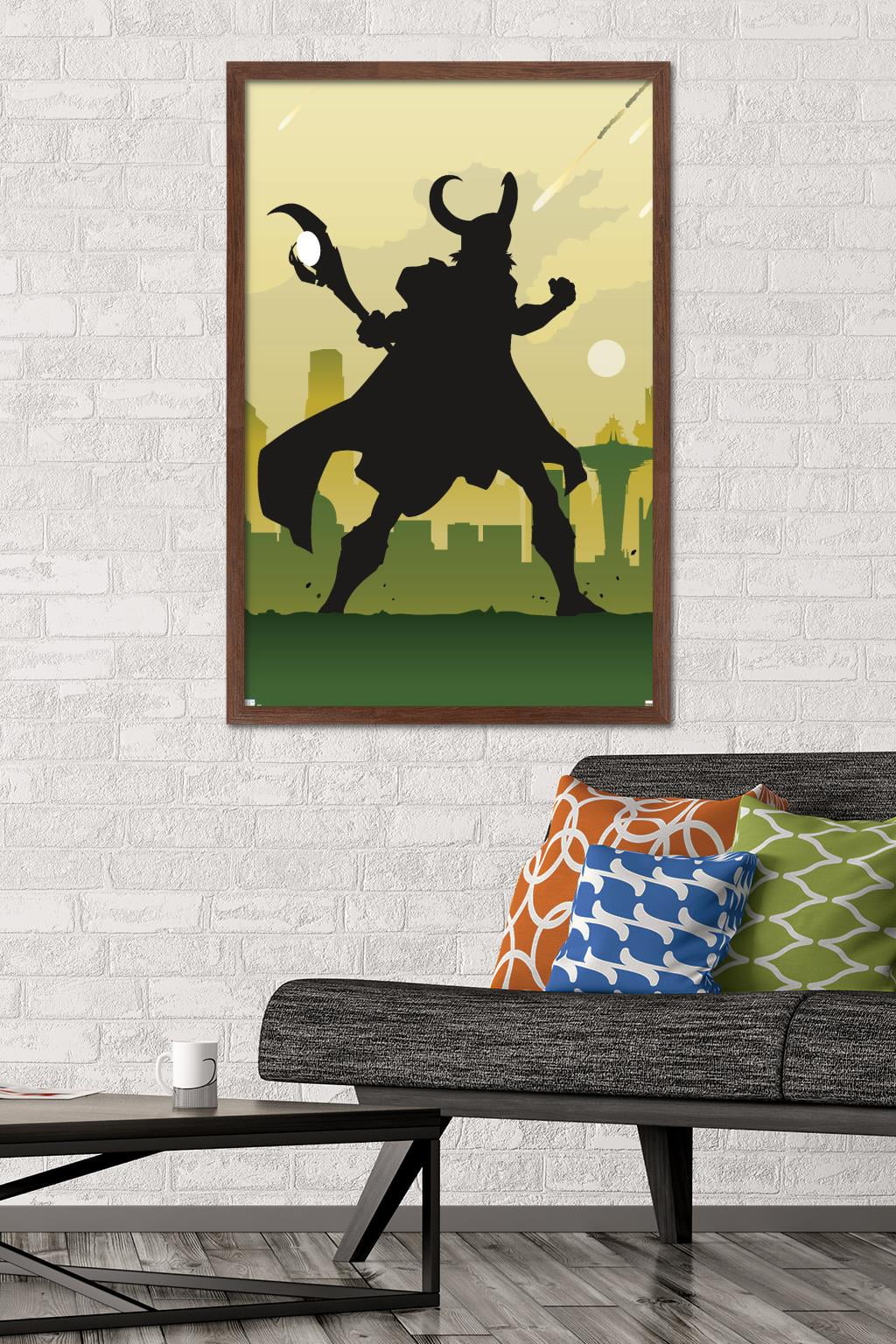 Marvel Comics - Loki - Minimalist Wall Poster, 22.375" x 34", Framed