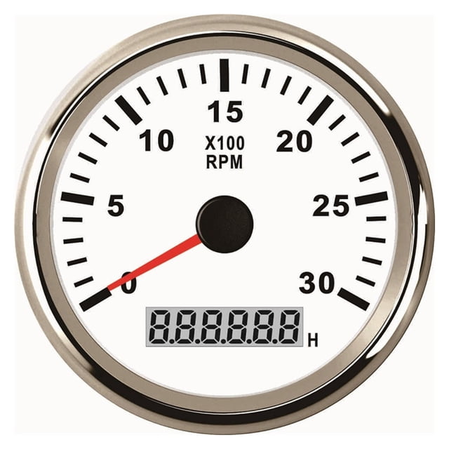 85mm Auto Truck Boat 0-3000 RPM Diesel Generator Tachometer with Digital Hourmeter with Red Backlight ,Easy to Calibrate