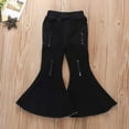 thumbnail image 2 of Ripped Flare Jeans for Toddler Girls Bell Bottom Flare Pants Ripped Denim Leggings Elastic Waist Wide Leg Pants Trousers, 2 of 6