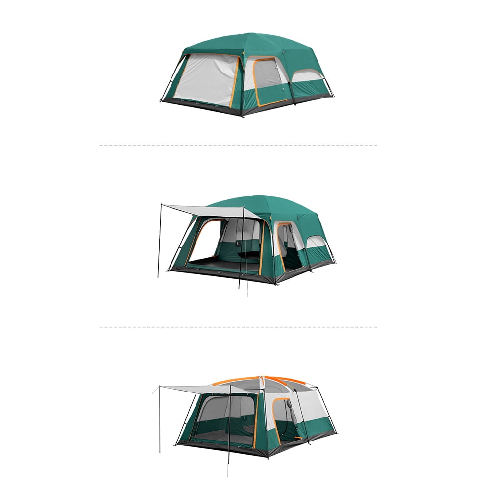 Eccomum Tents for Camping 8-12 Person, Camping Tent Waterproof & Windproof 3 Seasons, Large Family Tent with 3 Rooms, Easy Setup Backpacking Tent w/Full-Covered Rainfly, Divided Curtains & Vestibule