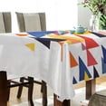 thumbnail image 5 of Yayeee Tablecloths 54" x 54" Rectangle Wrinkle Resistant Party Table Cover, White Abstract Triangles, 5 of 8