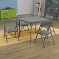 thumbnail image 2 of (4 pack) Emma + Oliver Kids Gray 5 Piece Folding Activity Table and Chair Set for Home & Daycare, 2 of 13