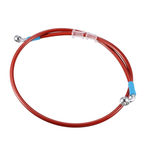100cm AN3 M10 Car Hydraulic Brake Line Oil Hose Pipe Fitting 28° 90° Stainless Steel for Car Motorcycle Red