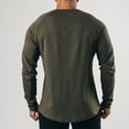 thumbnail image 2 of Mens Casual Long Sleeve T-shirt Henley Grandad V Neck Button Solid Tee Shirt Top, 2 of 8