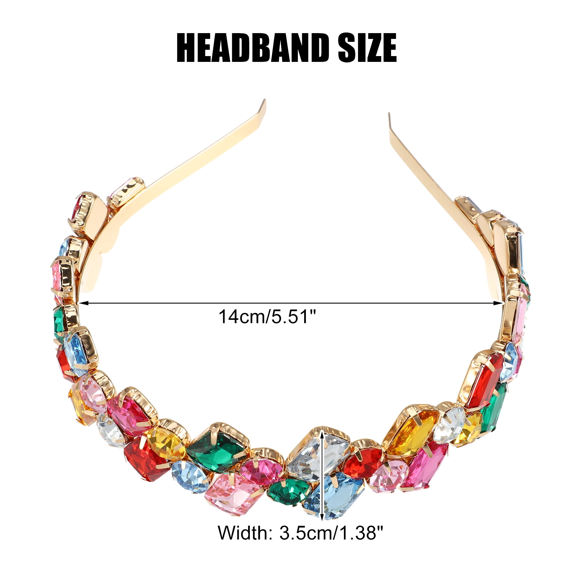 Unique Bargains Faux Crystal Hairband Rhinestone Headband 5.51"x1.38"