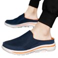 thumbnail image 3 of Men's Mesh Flat Mules,Fashion Backless Breathable Non-Slip Soft Soles Comfort Slip-on Outdoor Walking Sneakers Slippers, 3 of 8