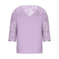 thumbnail image 5 of SELONE Cute Oversized T Shirts for Women Short Sleeve Tops Blouses Regular Fit T Shirts Pullover Tees Tops Solid T-Shirts V Neck Tops Casual Blouses Lace Mesh T Shirts T Shirts for Women Purple XXXL, 5 of 6