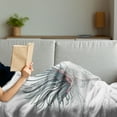 thumbnail image 3 of Flowers Soft Flannel Fleece Throw Blanket, Xtray Effect Illustrated Passion Flower Floral Art Print, Cozy Plush for Indoor and Outdoor Use, 70" x 90", Pale Blue Grey Dark Blue, by Ambesonne, 3 of 5