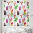 thumbnail image 1 of Ice Cream Tapestry, Surreal Exotic Type Ice Cream Motif with Raspberry Kiwi Flavor Colorful Display, Fabric Wall Hanging Decor for Bedroom Living Room Dorm, 5 Sizes, Multicolor, by Ambesonne, 1 of 1
