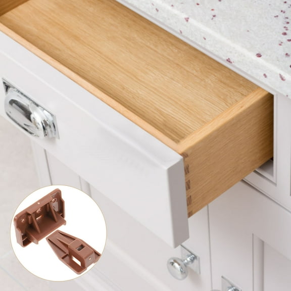 WASHWEPE 2 Sets Bottom Mount Drawer Slides Stopper Plastic Drawer Stoppers for Homeowners