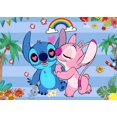 thumbnail image 1 of 1set Cartoon Lilo&Stitch Theme Party Backdrops Kids Birthday Party Photo Decoration Photography Ocean Flower Background Decor, 1 of 5