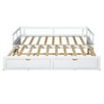 thumbnail image 6 of Hassch Wooden Daybed & Trundle Bed with Two Storage Drawers, Extendable Daybed Sofa Bed, White, 6 of 10