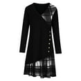 thumbnail image 3 of Winter Dresses for Women V Neck Long Sleeve Retro Vintage Style Plaid Patchwork Midi Dress Casual Comfy Plus Size Dress, 3 of 4