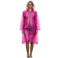 thumbnail image 3 of TGPMGRZ Rain Ponchos for Women Rain Coat Waterproof Disposable Lightweight Poncho with Hood Hot Pink One Size, 3 of 9