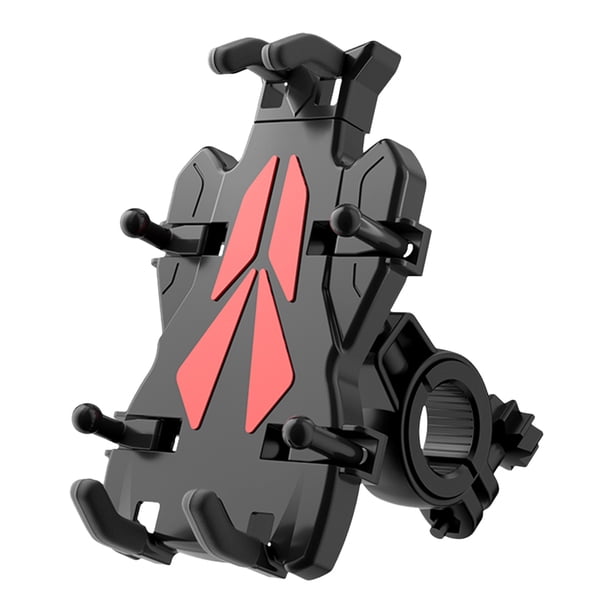Soporte para teléfono de bicicleta Soporte para teléfono móvil con rotación de 360 grados (manillar rojo)