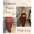 thumbnail image 6 of CASSIE LIZ Womens Plus Size Pants 2X Brown Lounge Yoga Pants Knit Palazzo Summer Athletic Pants Casual Workout Wide Leg Pants Fashion Loose Fit Drawstring Exercise Pants with Pocket 2XL 18W 20W, 6 of 8