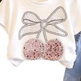 thumbnail image 6 of Hrsba Toddler Girl Outfits Short Sleeve Crew Neck Tee And Elastic Waist Denim Shorts Two Piece Set, 6 of 7