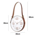 thumbnail image 2 of Reloj de pared redondo dorado de 12 pulgadas con pantalla grande y correa de PU, 2 of 5
