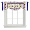 thumbnail image 2 of Mediterranean Style Lemon Floral Tie Up Valances Curtain, Adjustable Kitchen Blue Border Countryside Valances for Windows Decor, Rod Pocket Short Curtains Set for Bedroom/Bathroom, 54"x18", 2 of 9