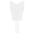 thumbnail image 3 of A2Y Women's French Terry Front Rhinestone Detail Tank Top White S, 3 of 7