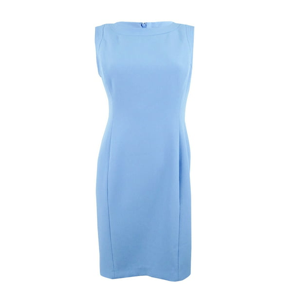 Kasper - Kasper Women's Petite Stretch Crepe Sheath Dress (10P, Blue ...