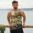 thumbnail image 6 of Gukieu American Flag Rose Garden Print Men's Quick Dry Fitness Vest, Round Neck Sleeveless Fitness Bodybuilding Top-4X-Large, 6 of 7