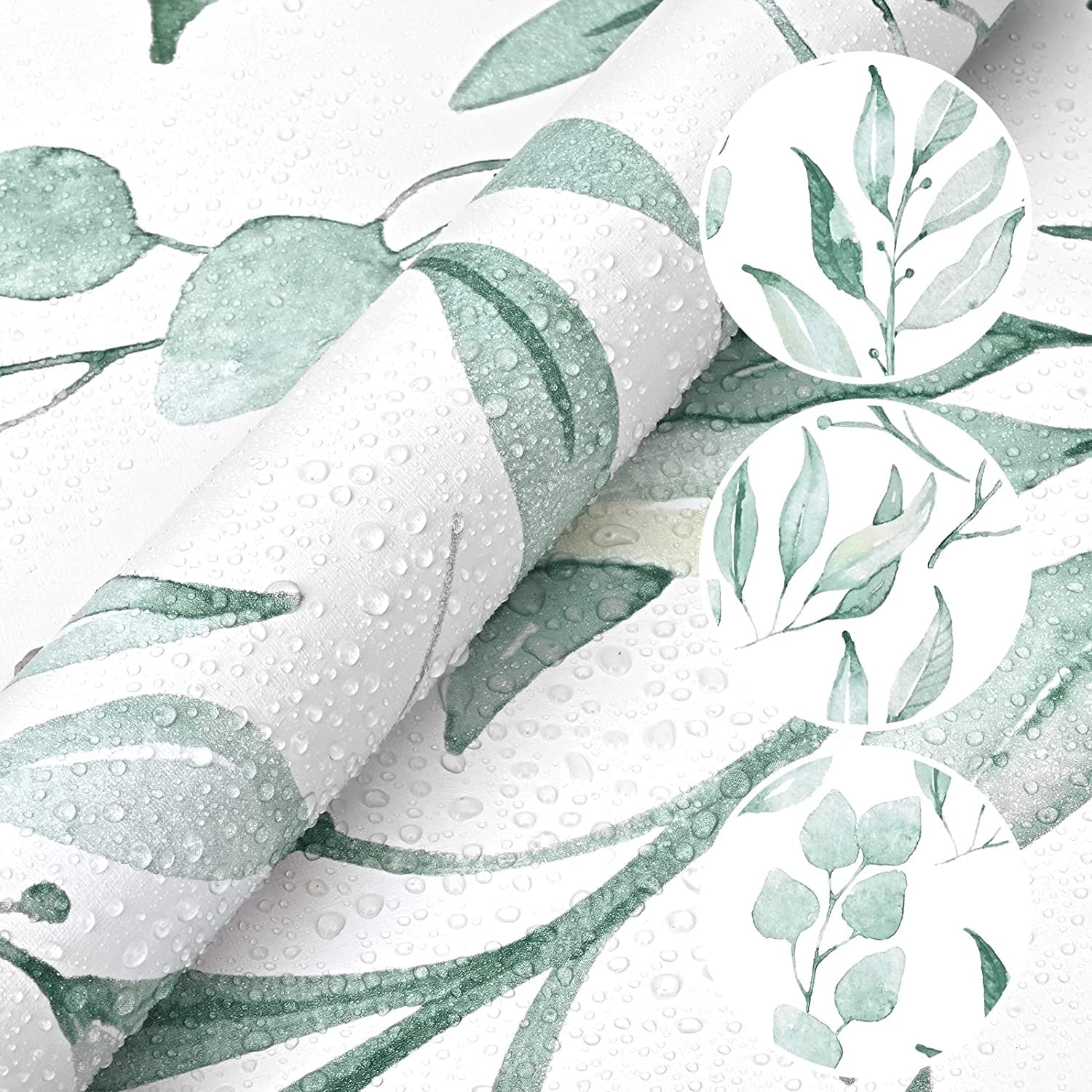 Caltero Peel and Stick Wallpaper Floral Wallpaper Green Leaf Self Adhesive Wallpaper,17.7 in x 590 in