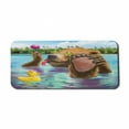 thumbnail image 1 of Animal Computer Mouse Pad, Happy Wild Bear in the Sea by Beach its Sunglasses Candies Print, Rectangle Non-Slip Rubber Mousepad X-Large, 35" x 15" Gaming Size, Multicolor, by Ambesonne, 1 of 2