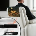 thumbnail image 4 of TSOVTHRID Butterfly Moon Floral Print Headrest Cover for Recliner Chair, PU Leather Lazy Boy Recliner Headrest Cover, Furniture Head Rest Protector for Sofa, 17x27in, 2 Pieces, 4 of 7