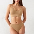 thumbnail image 2 of Ensemble 2 Pcs pour Femme à Col en V, Lingerie Sans Coutures, Soutien-Gorge Sans Rembourrage et String, Ensembles de Soutiens-Gorge pour Femmes, Justaucorps en Résille, Ensembles de Soutiens-Gorge pour Femmes, Justaucorps, Sans Entrejambe, Ensembles de Soutiens-Gorge pour Femmes Sans Entrejambe, Beige, M, 2 of 8