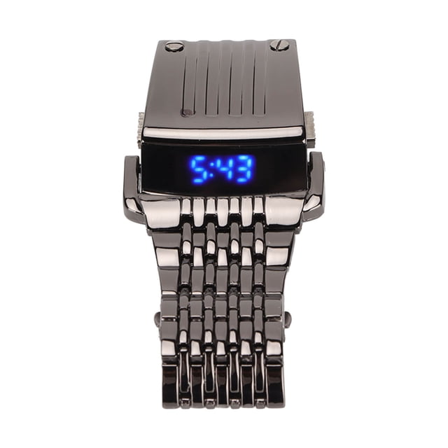 Alloy Watch, Comfortable Electronic Watch Clear Display Fashionable Quick Release Versatile For Business For Daily For Men Black Blue Light