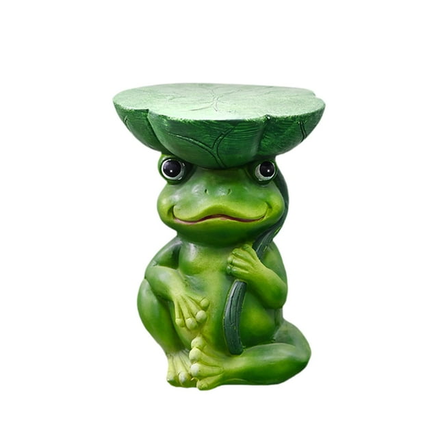 Estatua de rana para exteriores, de patio, asiento de animal, taburete de jardín, figura coleccionable pintada, escultura creativa, regalo para