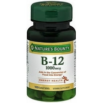 Nature's Bounty Vitamin B12 Coated Tablets, 1000 mcg, 100 Ct
