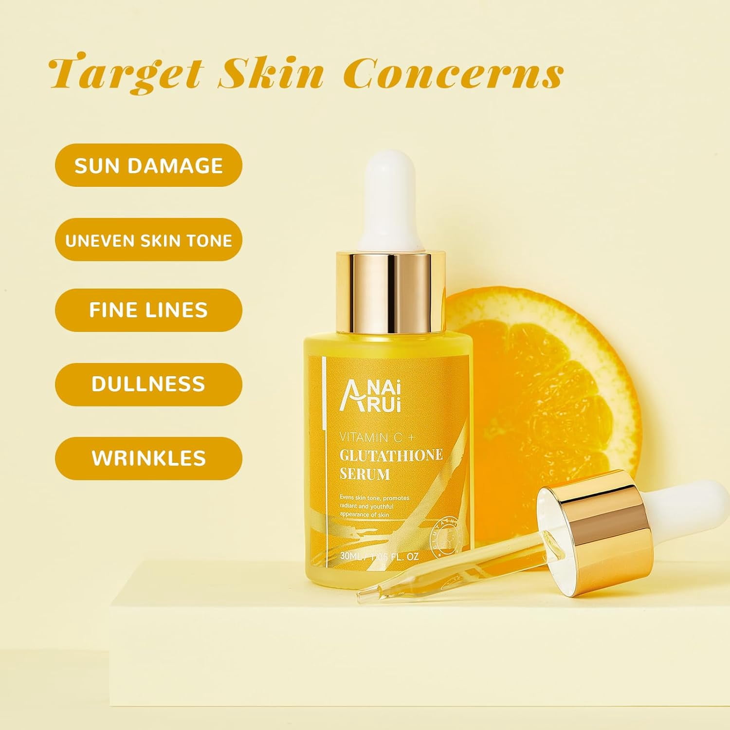 ANAiRUi Vitamin C Glutathione Serum, 1.05fl.oz, Brightening