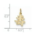 thumbnail image 4 of 14k Yellow Gold Solid Polished Chinese Long Life Charm Pendant, 4 of 4