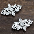 thumbnail image 3 of Miangastore Silver Metal Rhinestone Shoe Clips for Durable Wedding Decorations with Crystal Flowers and Shiny, 3 of 8