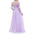thumbnail image 3 of Vxuxlje Women's Sleeveless Chiffon Bridesmaid Dress Elegant Lace Wedding Formal Long Evening Party Lavender 14, 3 of 7