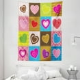 thumbnail image 1 of Farmhouse Decor Tapestry, Patchwork Themed Cute Heart Shaped Figures with Varying Backgrounds Love Artwork, Wall Hanging for Bedroom Living Room Dorm Decor, 60W X 80L Inches, Multi, by Ambesonne, 1 of 2
