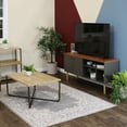 thumbnail image 6 of Sunnydaze Mid-Century Modern Console TV Stand for 55" TV with Shelves, Gray, 6 of 14