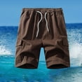 thumbnail image 2 of Xdzjlr Running Shorts For Men,Summer Straight Leg Elastic Outdoor Pocket Loose Running Shorts For Men, 2 of 4