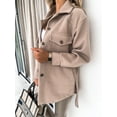 thumbnail image 3 of Womens Corduroy Shirt Long Sleeve Button Down Shirts Casual Jacket Tops Shacket, 3 of 8
