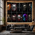thumbnail image 6 of Floral Garden Grid with Skull Portraits Backgrounds Distinct, Spooky Gothic for Gothic Decor Fans, Dark Art Decor, Christmas Gift, Tapestry Wall Hanging for Bedroom and Dorm, 6 of 7