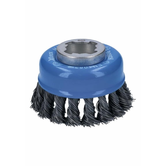 Bosch 3 Inch Wheel Dia. X-Lock Arbor Carbon Steel Knotted Wire Single Row Cup Brush